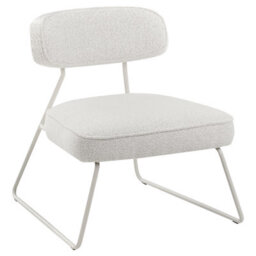 Wyld And Coco Luxenest Off-White Armless Armchair Set Of 2 With Iron Legs - Compact Modern Living Room Seating - thumbnail 6