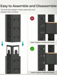 Songmics  Shelving Unit, 150 X 75 X 30 Cm, Max. Load 650 Kg (130 Kg Per Tier), Storage Rack, Black And Rustic Brown - thumbnail 6