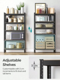 Songmics  Shelving Unit, 150 X 75 X 30 Cm, Max. Load 650 Kg (130 Kg Per Tier), Storage Rack, Black And Rustic Brown - thumbnail 5