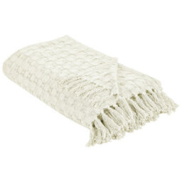 Beliani Bedspread Bere Cotton 220 X 240 Cm Off-White - thumbnail 1