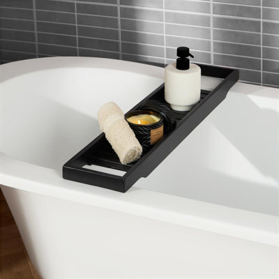 Ohs Bamboo Bath Tray Storage Bathtub Rack Caddy - image 1