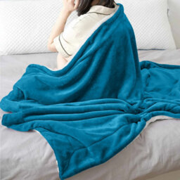 Ameha Sherpa Fleece Blanket Soft Thick Plush Warm & Reversible Throw Double Teal Size 150X200Cm - thumbnail 5