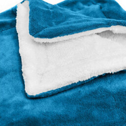 Ameha Sherpa Fleece Blanket Soft Thick Plush Warm & Reversible Throw Double Teal Size 150X200Cm - thumbnail 9