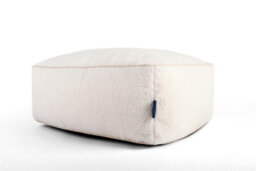 Littens Cream Teddy Boucle Rectangle Footstool Bean Bag Pouffe Ottoman Seat 65Cm X 45Cm X 25Cm - thumbnail 2