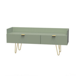Fuji 2 Drawer Tv Unit In Reed Green (Ready Assembled) - thumbnail 3