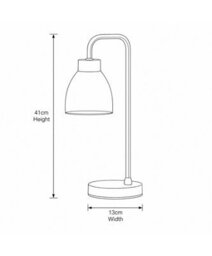 Lighting Supermarket Arch Satin Silver Vintage Industrial Table Lamp With St Tropez Glass Shade - thumbnail 5