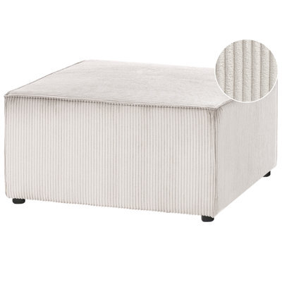 Beliani Ottoman Lemvig Corduroy Beige - image 1