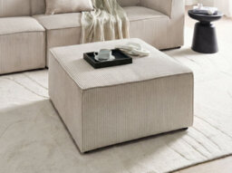 Beliani  Ottoman Lemvig Corduroy Beige - thumbnail 2