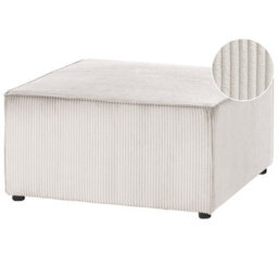 Beliani  Ottoman Lemvig Corduroy Beige - thumbnail 1