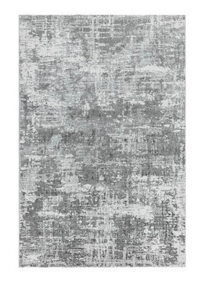 Modern Silver Rug, Abstract Rug For Bedroom, Stain-Resistant Rug For Dining Room, Abstract Silver Rug-120Cm X 170Cm - image 1