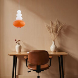 Luminosa Lighting Luminosa Diego Globe Pendant Ceiling Light Juicy Orange Gloss Gu10 - thumbnail 3