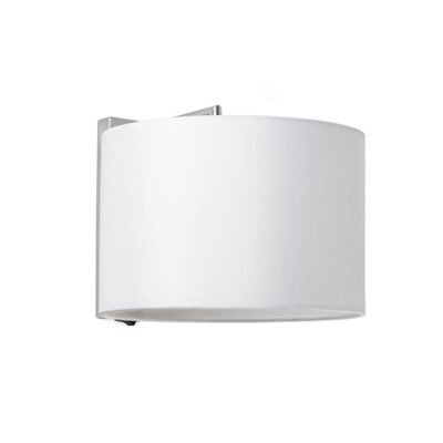 Luminosa Lighting Luminosa Sahara 1 Light Indoor Wall Light Chrome With White Shade, E27 - image 1