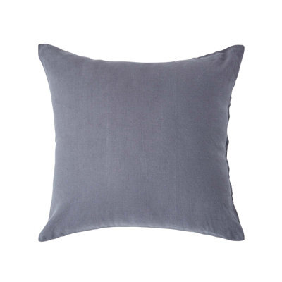 Homescapes Dark Grey European Linen Pillowcase, 80 X 80 Cm - image 1