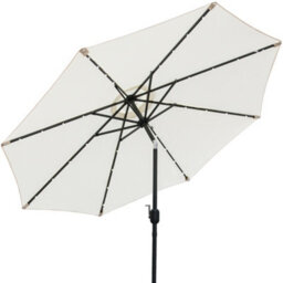 Sundaze 2.7M Cream Garden Parasol Umbrella With Solar Led Lights And Crank Tilt Function Outdoor Patio - thumbnail 3