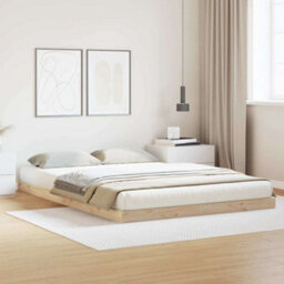 Walplus Floor Bed Frame Natural 140 X 220 Cm Solid Pine Wood