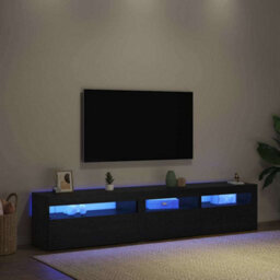 Walplus Tv Cabinets 2 Pcs Black Oak 195 X 35 X 40 Cm Engineered Wood - thumbnail 5