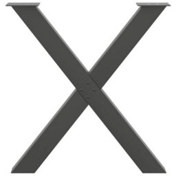 Berkfield Dining Table Legs X-Shaped 3 Pcs Anthracite 70X(72-73) Cm Steel - thumbnail 5
