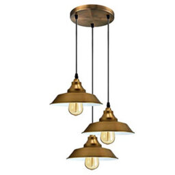 Ledsone 3-Light Vintage Metal Pendant Lamp With E27 Socket For Kitchen Bedroom Living Room Or Dining Room