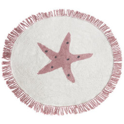 Beliani Kids Rug Stars Off-White 120 Cm Cotton