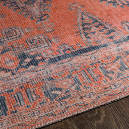 Livabliss Colin-Washable Orange Blue Brown Traditionnal Vintage Boho Living Dining Rug 200 X 275 Cm Easy Care, Non Shedding - thumbnail 3