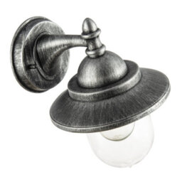 Happy Homewares Classic Style Outdoor Wall Lamp Lantern In Brushed Black Silver With Clear Shade - thumbnail 4