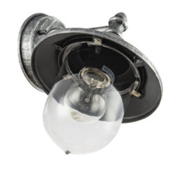 Happy Homewares Classic Style Outdoor Wall Lamp Lantern In Brushed Black Silver With Clear Shade - thumbnail 5