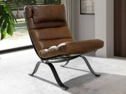 Angel Cerda Elegant Dark Brown Leather Armchair For Modern Living Rooms - thumbnail 2