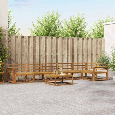 Walplus Outdoor Sofa Set 7 Pcs Natural Solid Acacia Wood - image 1