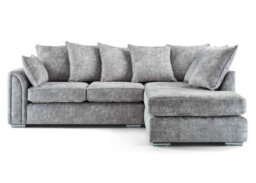 Chiswick Right Hand Facing Corner Sofa With Footstool Silver - thumbnail 2