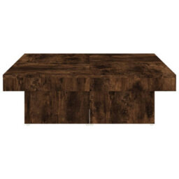 Berkfield Coffee Table Smoked Oak 90X90X28 Cm Engineered Wood - thumbnail 5