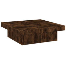 Berkfield Coffee Table Smoked Oak 90X90X28 Cm Engineered Wood - thumbnail 2