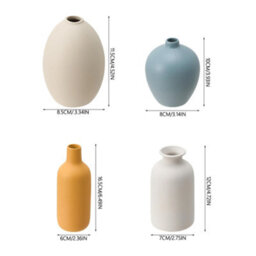 Living And Home Set Of 4 Minimalist Ceramic Vases Nordic Matte Decor Vase Set For Dried Flower Tabletop Ornament - thumbnail 9