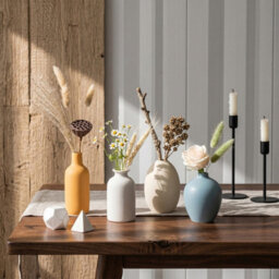 Living And Home Set Of 4 Minimalist Ceramic Vases Nordic Matte Decor Vase Set For Dried Flower Tabletop Ornament - thumbnail 2