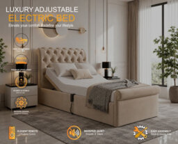 Heritage 2000 Adjustable Mobility Bed With Memory Foam Mattress Beige - thumbnail 5
