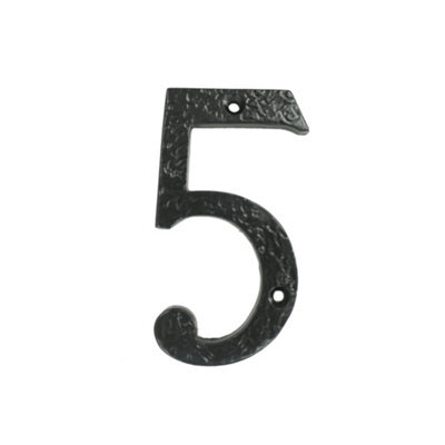 UAP Limited Uap House Number - 5 - Black Cast Iron - 4 Inch - image 1