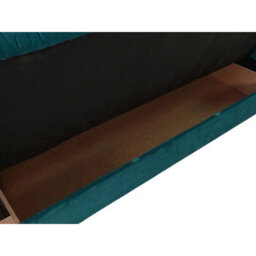 Molly Compact Green Sofa Bed Velour Upholstery With Pull Out Guest Bed Bonell Springs And Storage Compartment - thumbnail 7