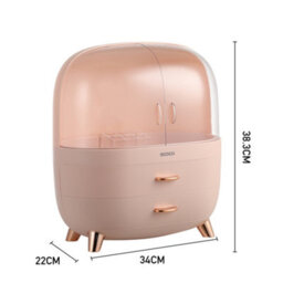 Living And Home Pink Elegant Multi Function Make Up Case Cosmetic Storage Box With Drawers And Doors - thumbnail 5