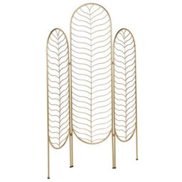 Wyld And Coco Lumina Gold 3-Panel Folding Room Divider - Iron Frame Ornate Screen, 120 X 1 X 160 Cm - thumbnail 4
