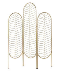 Wyld And Coco Lumina Gold 3-Panel Folding Room Divider - Iron Frame Ornate Screen, 120 X 1 X 160 Cm - thumbnail 1