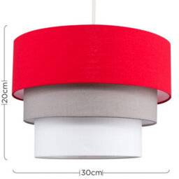Valuelights Aztec 3 Tier Red Fabric Ceiling Light Shade And Bulb (D)30Cm - thumbnail 7