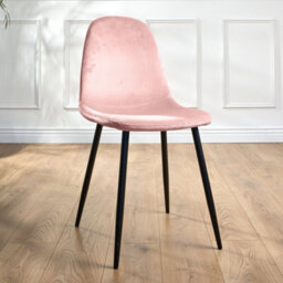 Bravich Ron Velvet Dining Chair - Pink - thumbnail 1