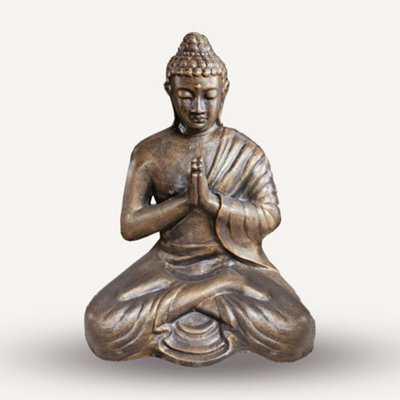 Serenityy Med-Large Antique Gold Praying Buddha Statue 1.2M Tall - 37Kg