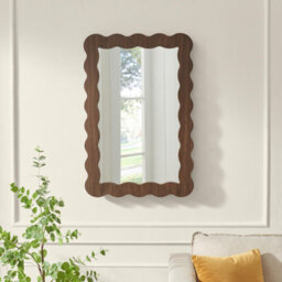 Furniturebox Uk Wiggle Walnut Wood Medium Rectangle 90X60Cm Wall Mirror - thumbnail 2