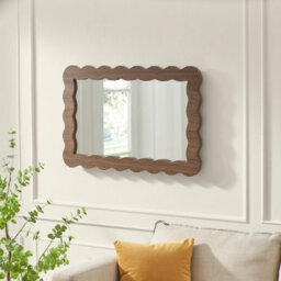Furniturebox Uk Wiggle Walnut Wood Medium Rectangle 90X60Cm Wall Mirror - thumbnail 3