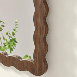 Furniturebox Uk Wiggle Walnut Wood Medium Rectangle 90X60Cm Wall Mirror - thumbnail 5