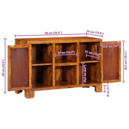 Vidaxl Sideboard Multicolour 90X35X60 Solid Wood Acacia - thumbnail 3