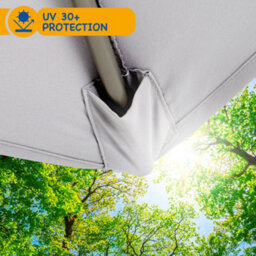 Sunmer 2.7M Parasol With Crank Mechanism, Sun Shading, Water Repellent, Polyester, Easy To Open And Close - Grey - thumbnail 4