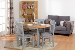 Seconique Oxford Extending Dining Set Grey And Natural Oak With Grey Fabric - thumbnail 9