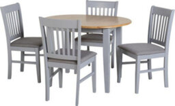 Seconique Oxford Extending Dining Set Grey And Natural Oak With Grey Fabric - thumbnail 2