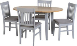 Seconique Oxford Extending Dining Set Grey And Natural Oak With Grey Fabric - thumbnail 1